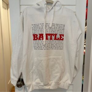 Battle Sports Men’s Hoodie Sz L White Sweatshirt Pullover